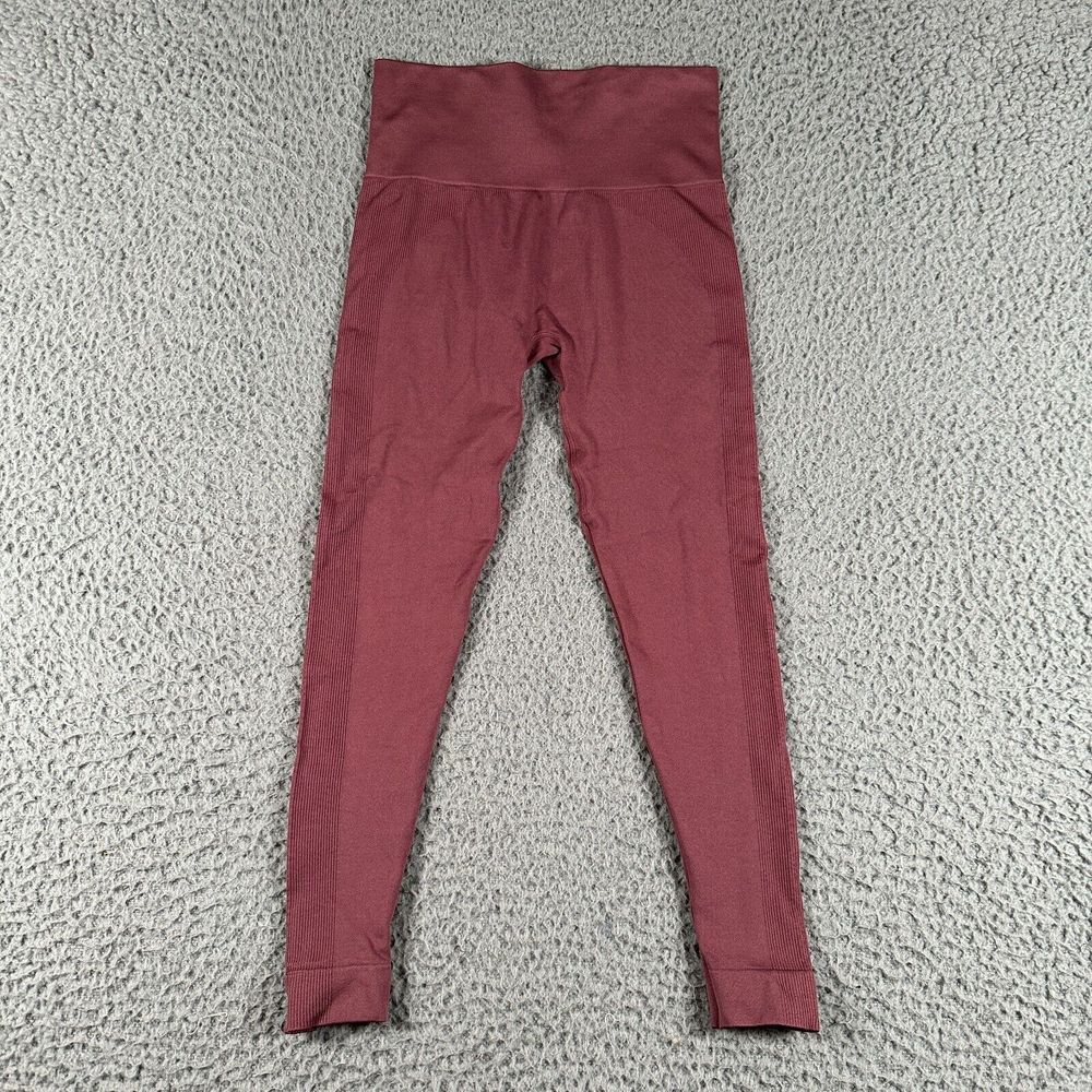 SET Active Sportbody Leggings Womens Medium‎ Maroon Ribbed Activewear